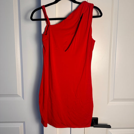 h:ours (REVOLVE) (M) Safia Mini Dress in Lava Red- Sexy Cocktail Party Dress with Cut Out