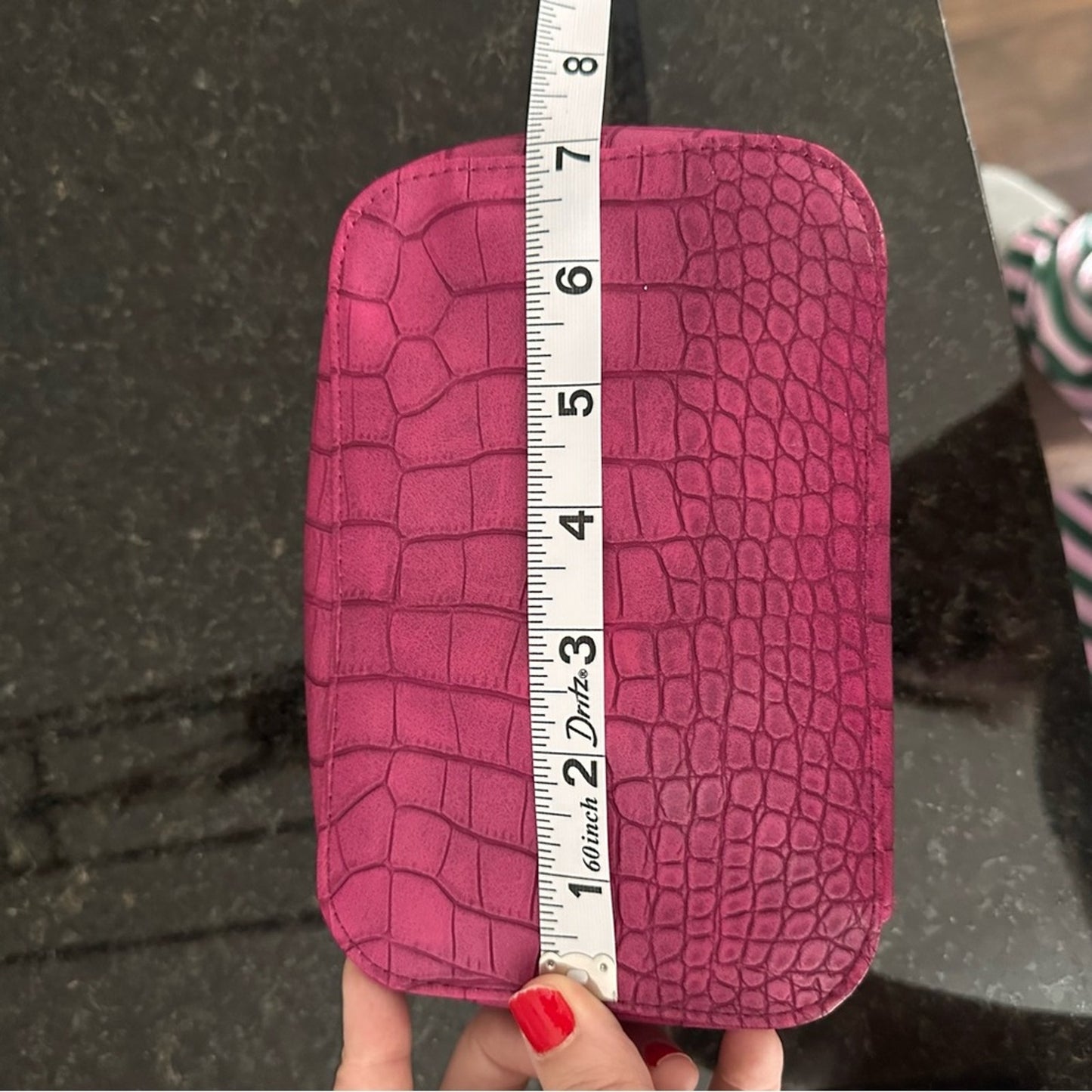 Trish McEvoy Makeup Planner - Pink Croc Small Makeup Organizer (Faux Leather)