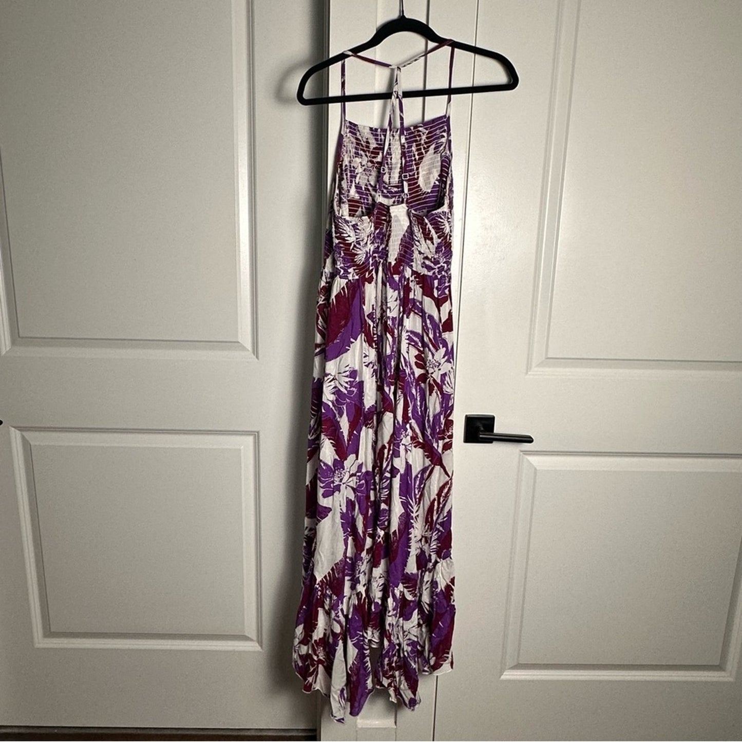 Free People (L) Intimately ‘Heat Wave’ Purple + White Maxi Dress- Tropical Print