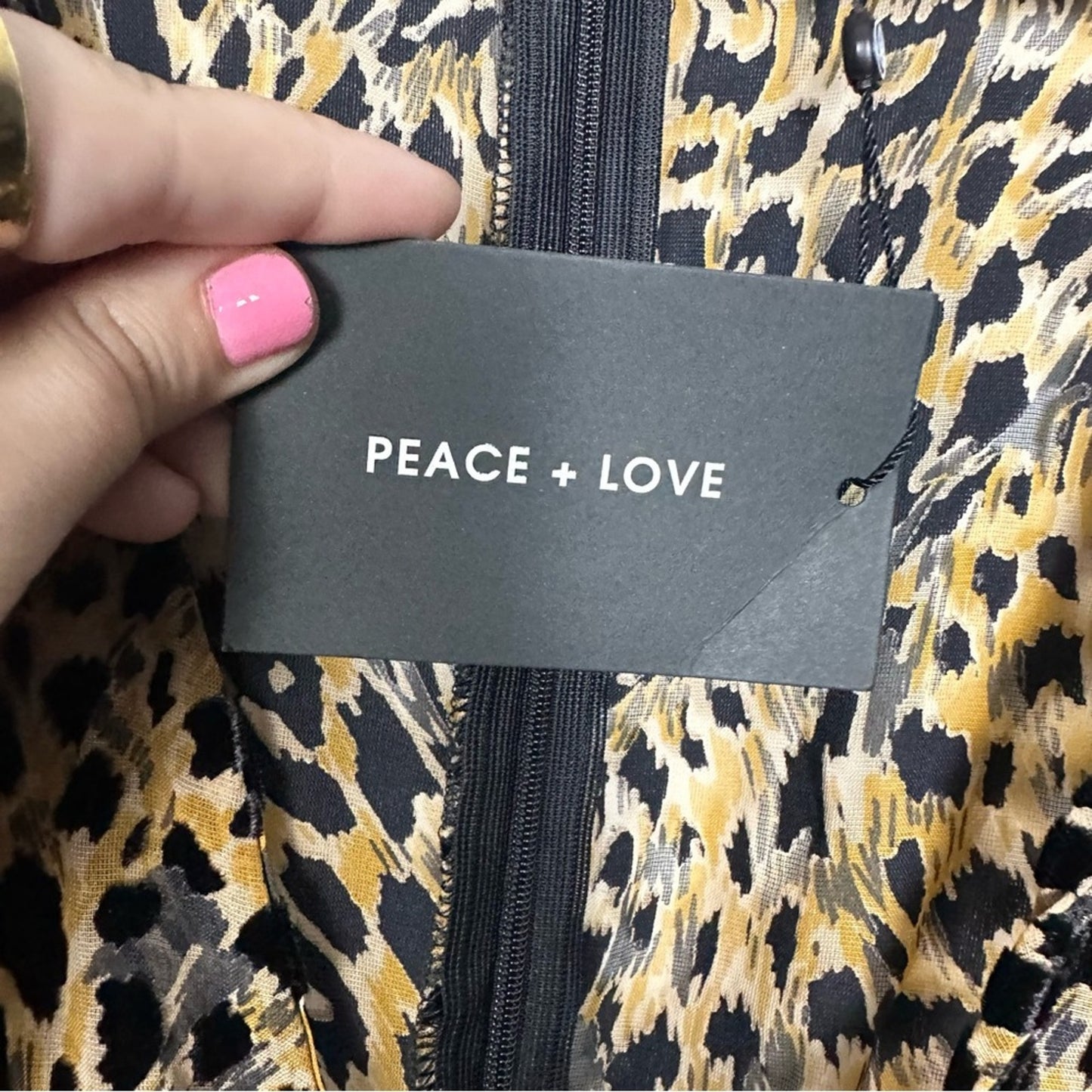 NWT Missguided Peace + Love Brand (US 6) Leopard Cheetah- Longsleeve Mini Dress
