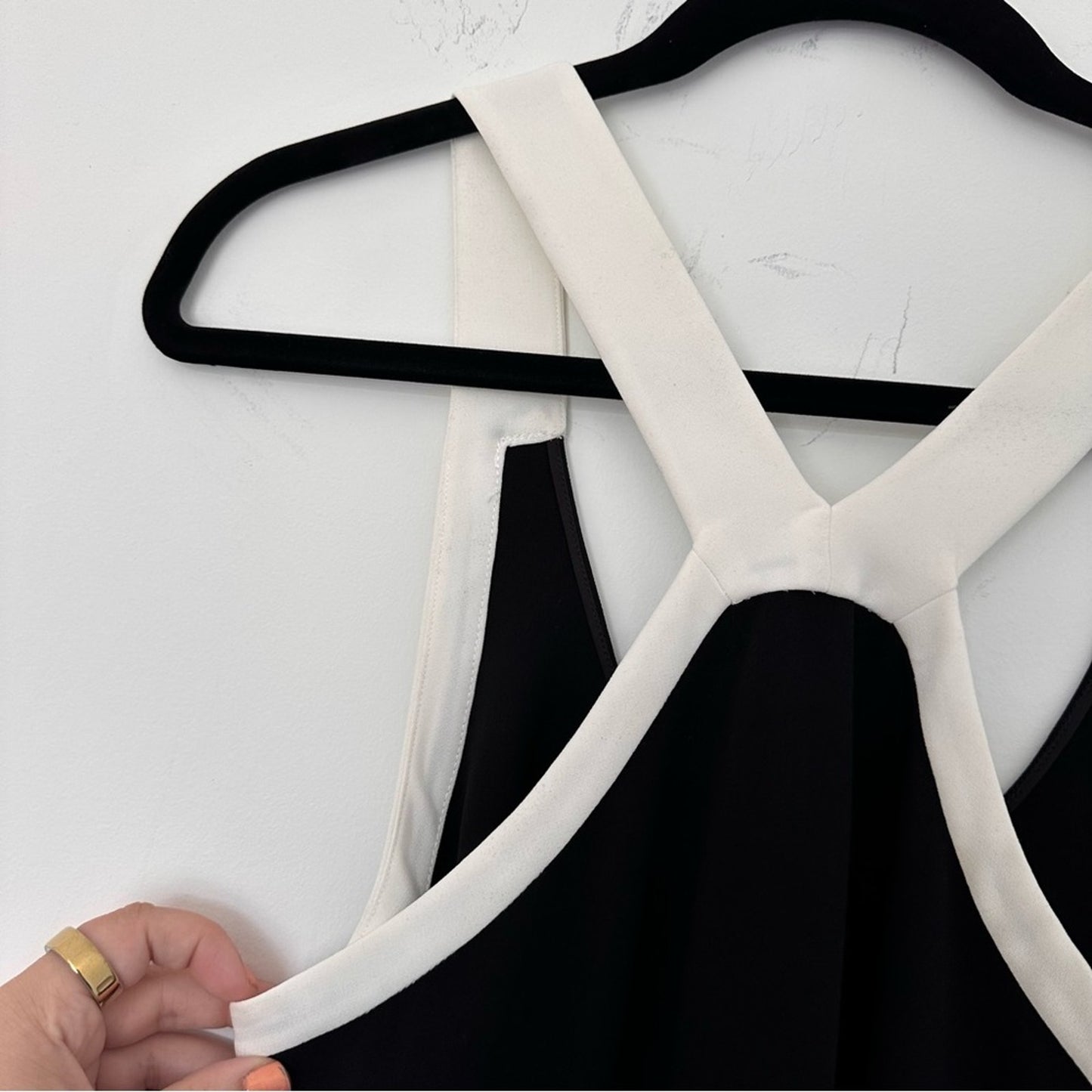Tibi (6) Black + White Elegant Halter Top – Old Money, Minimalist, Luxe Designer