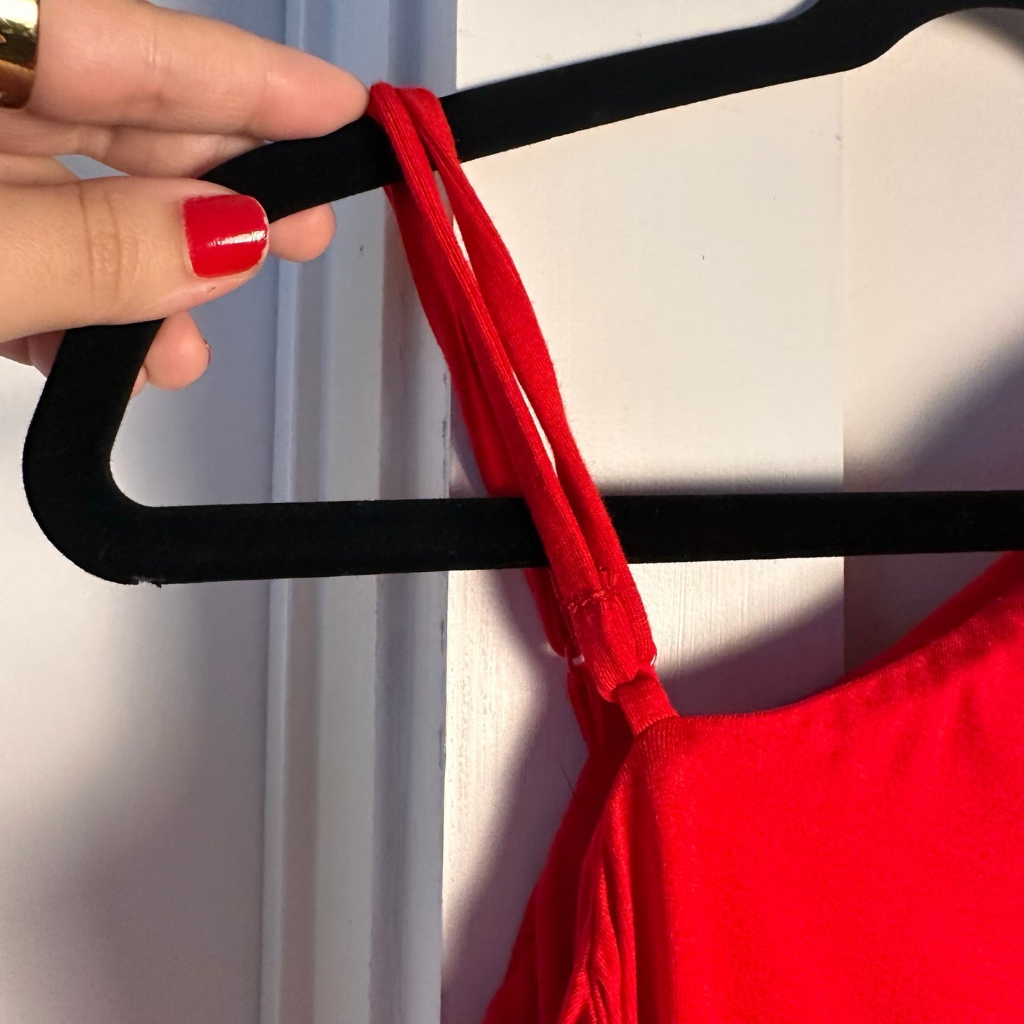 h:ours (REVOLVE) (M) Safia Mini Dress in Lava Red- Sexy Cocktail Party Dress with Cut Out