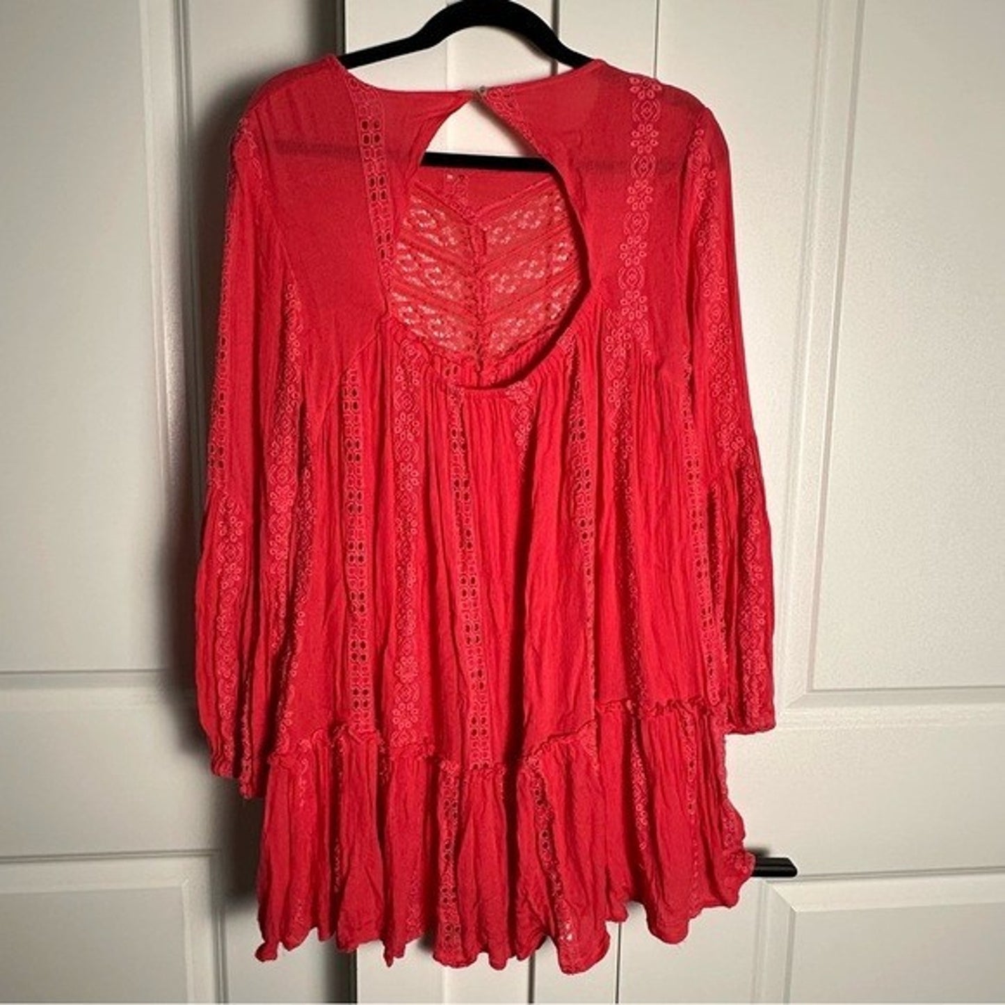 Free People (M) ‘Sweetest Dream’ Tunic Dress - Pink Embroidered Bohemian Top