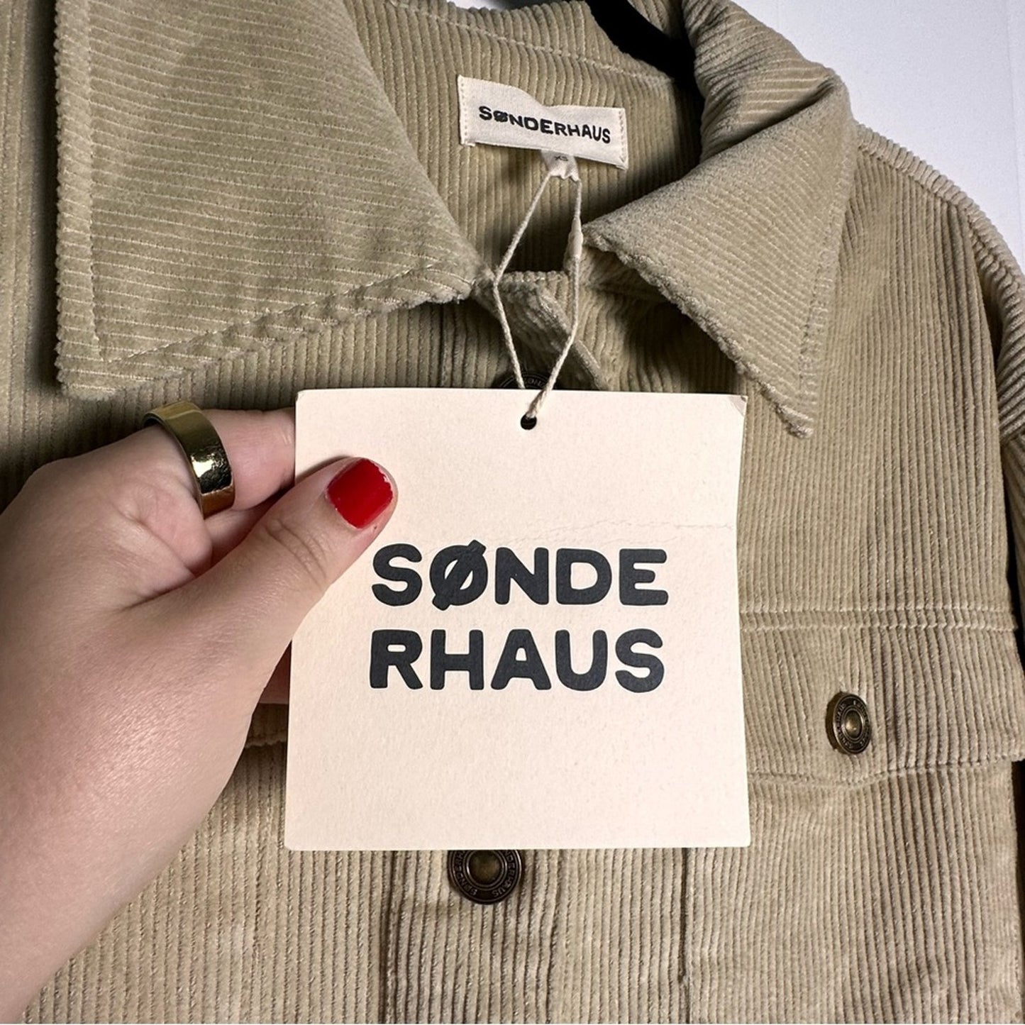 NWT! Sonderhaus (XS) Cord Jacket in “Thistle”- Faded Green: Corduroy Look Boxy