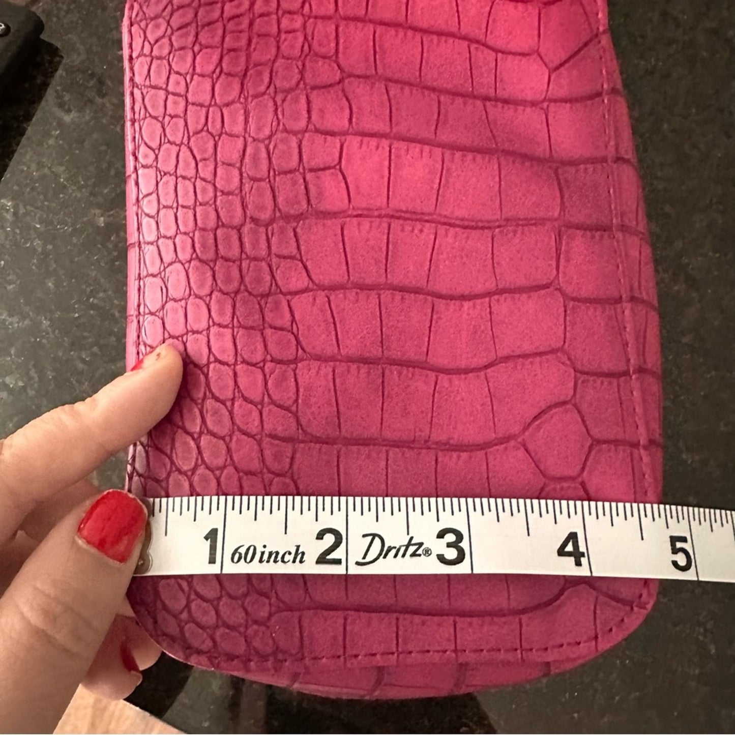 Trish McEvoy Makeup Planner - Pink Croc Small Makeup Organizer (Faux Leather)