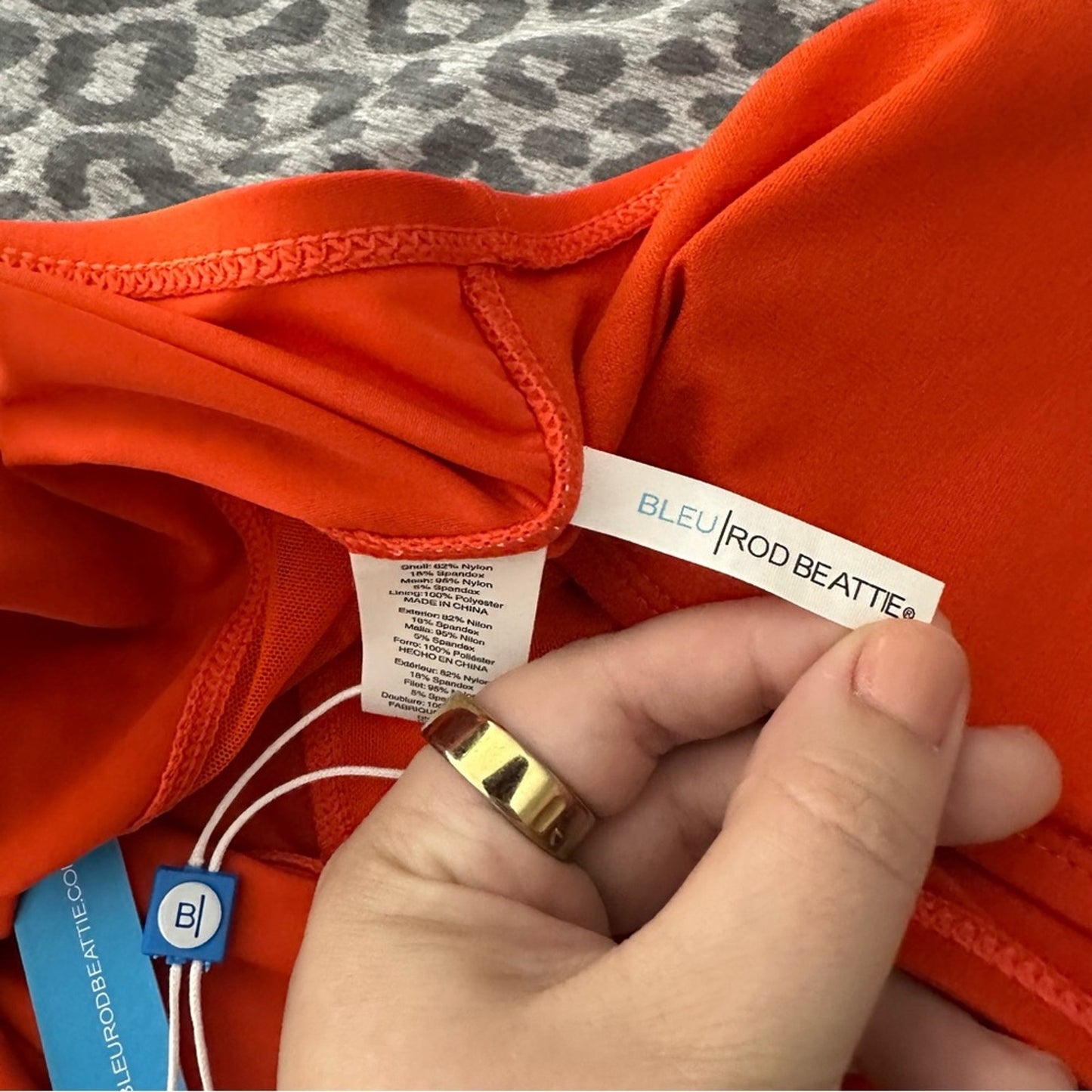 NWT! Bleu: Rod Beattie (14) Orange Asymmetrical One Piece Swimsuit- Mesh Cutout