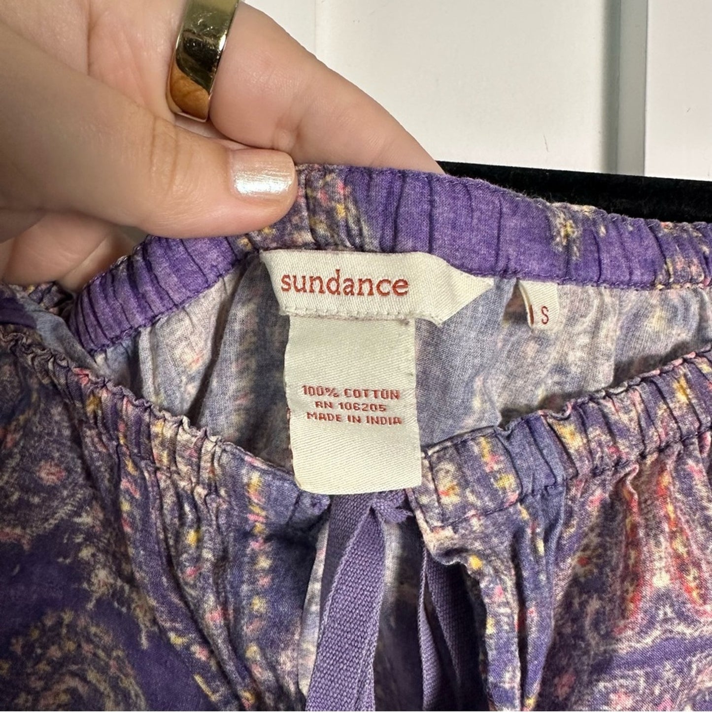 Sundance (S) Off the Shoulder Paisley Purple Bohemian Top with Dolman Sleeves