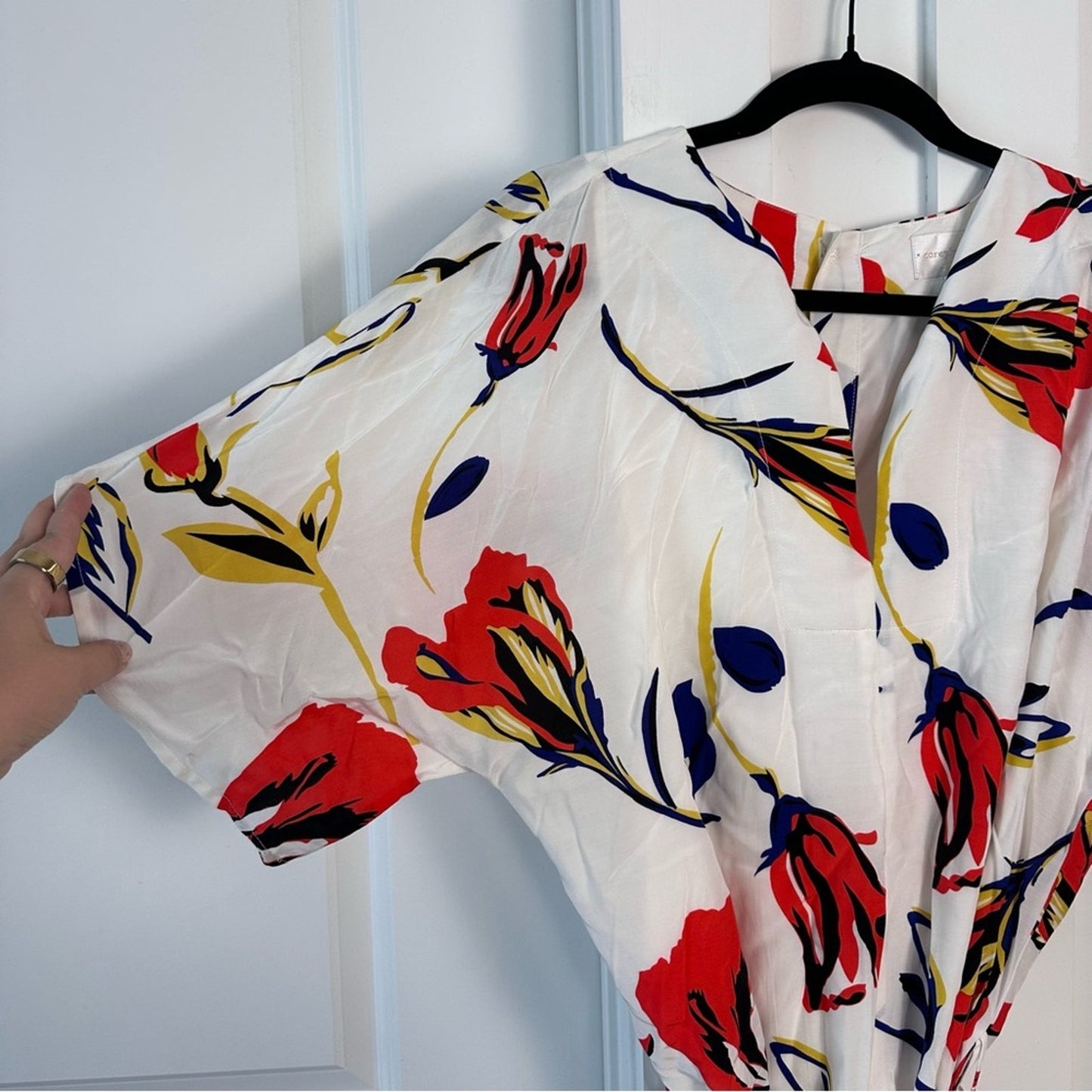 Corey Lynn Calter (XS) “Reeva” Romper - White Red Floral Print Motif- Elevated