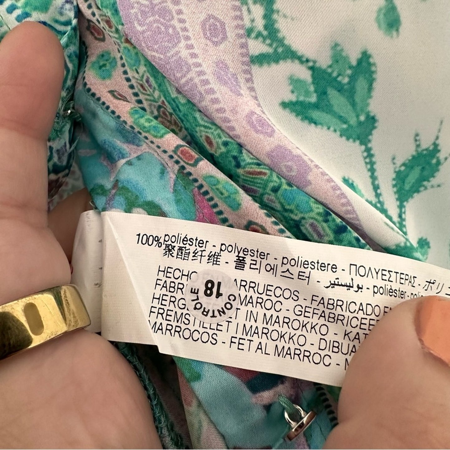 Zara (XXL) Patchwork Button Up Blouse - Pastel, Silk Look, Jewel Tone, Bohemian