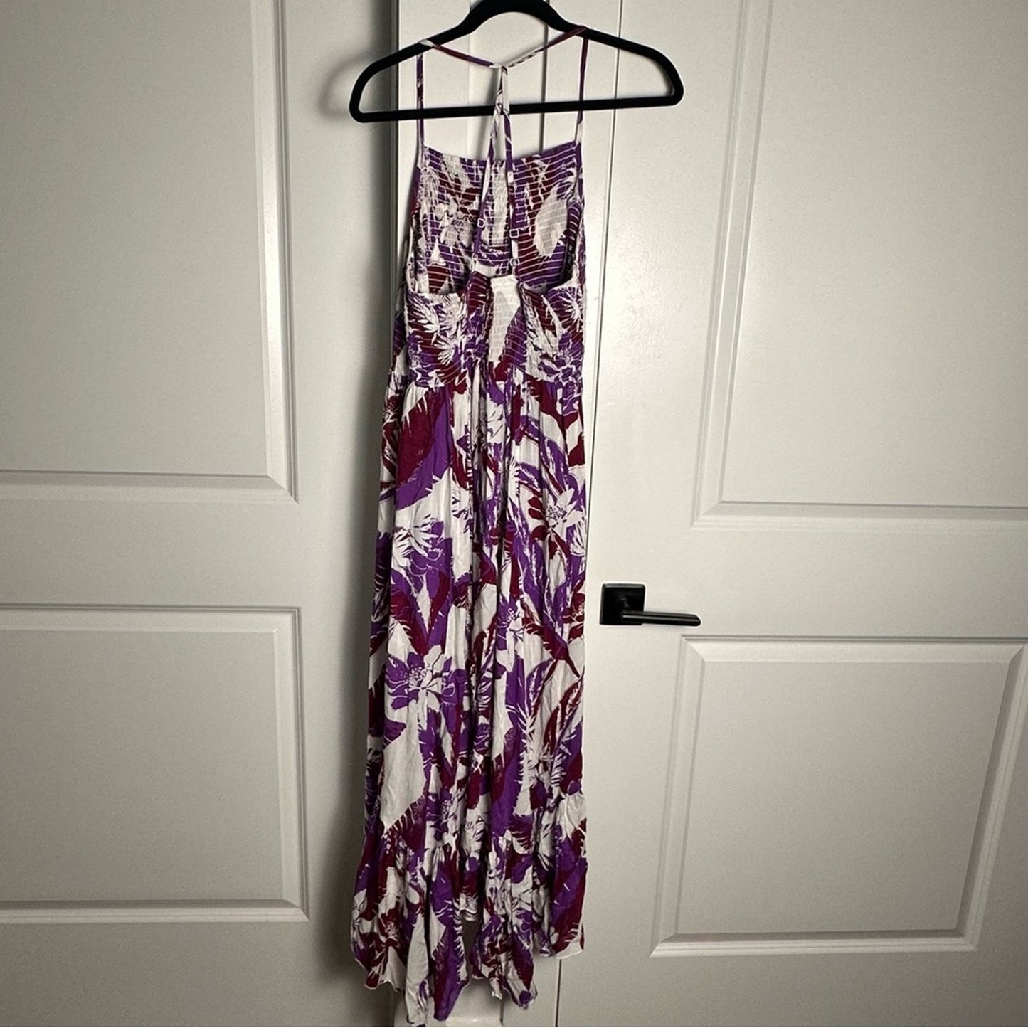 Free People (L) Intimately ‘Heat Wave’ Purple + White Maxi Dress- Tropical Print