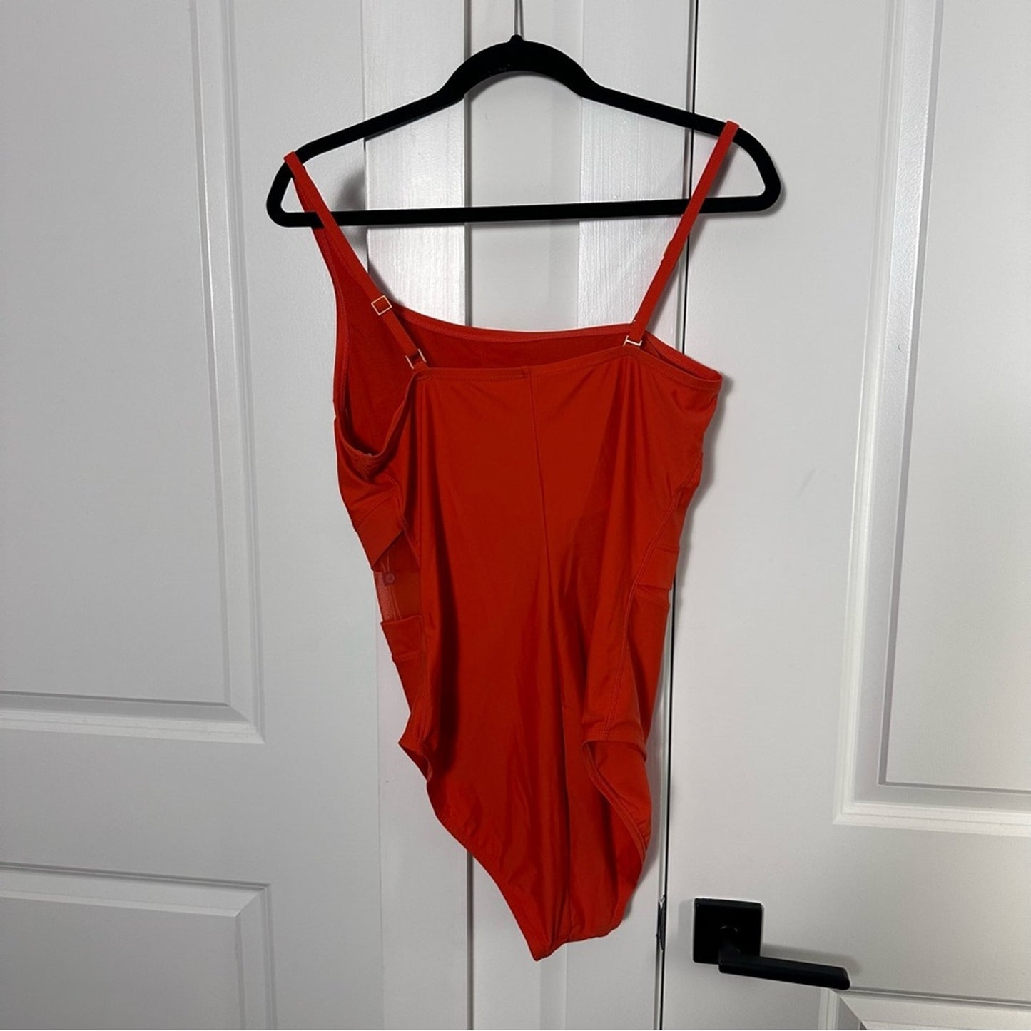 NWT! Bleu: Rod Beattie (14) Orange Asymmetrical One Piece Swimsuit- Mesh Cutout