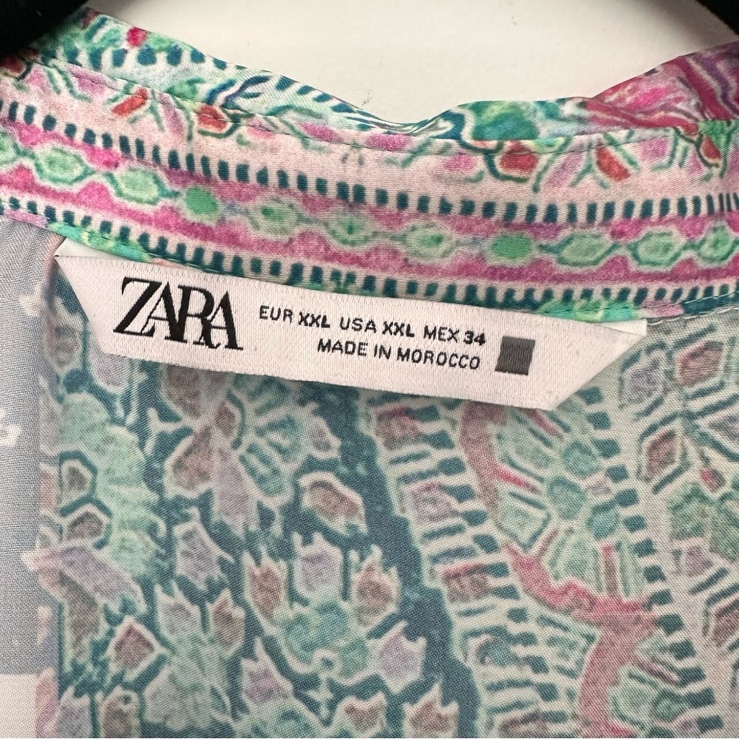 Zara (XXL) Patchwork Button Up Blouse - Pastel, Silk Look, Jewel Tone, Bohemian
