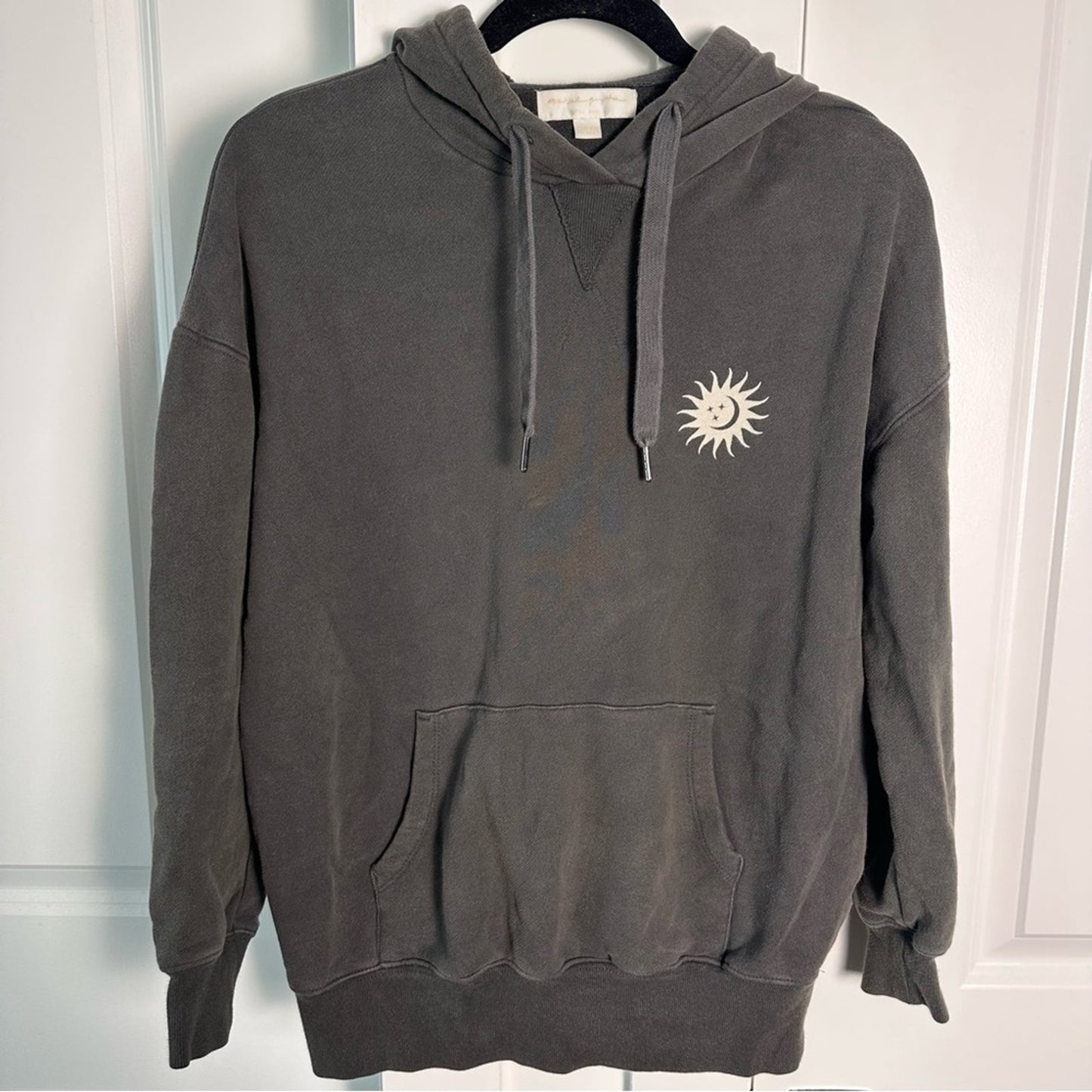 Spiritual Gangster (XS) “Eternal Optimist” Charcoal Gray Motif Hoodie Sweatshirt