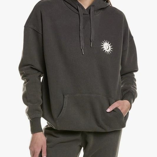 Spiritual Gangster (XS) “Eternal Optimist” Charcoal Gray Motif Hoodie Sweatshirt