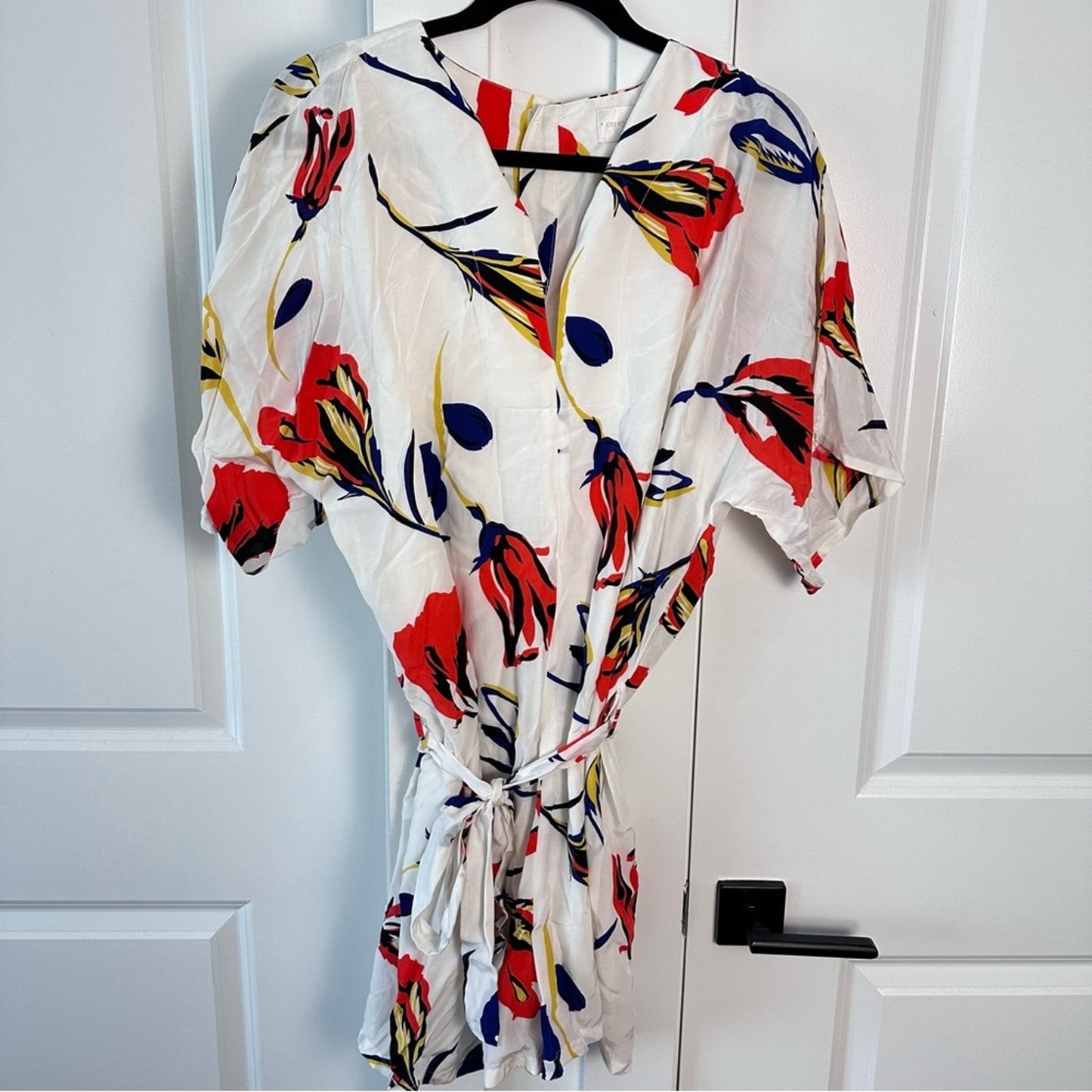 Corey Lynn Calter (XS) “Reeva” Romper - White Red Floral Print Motif- Elevated