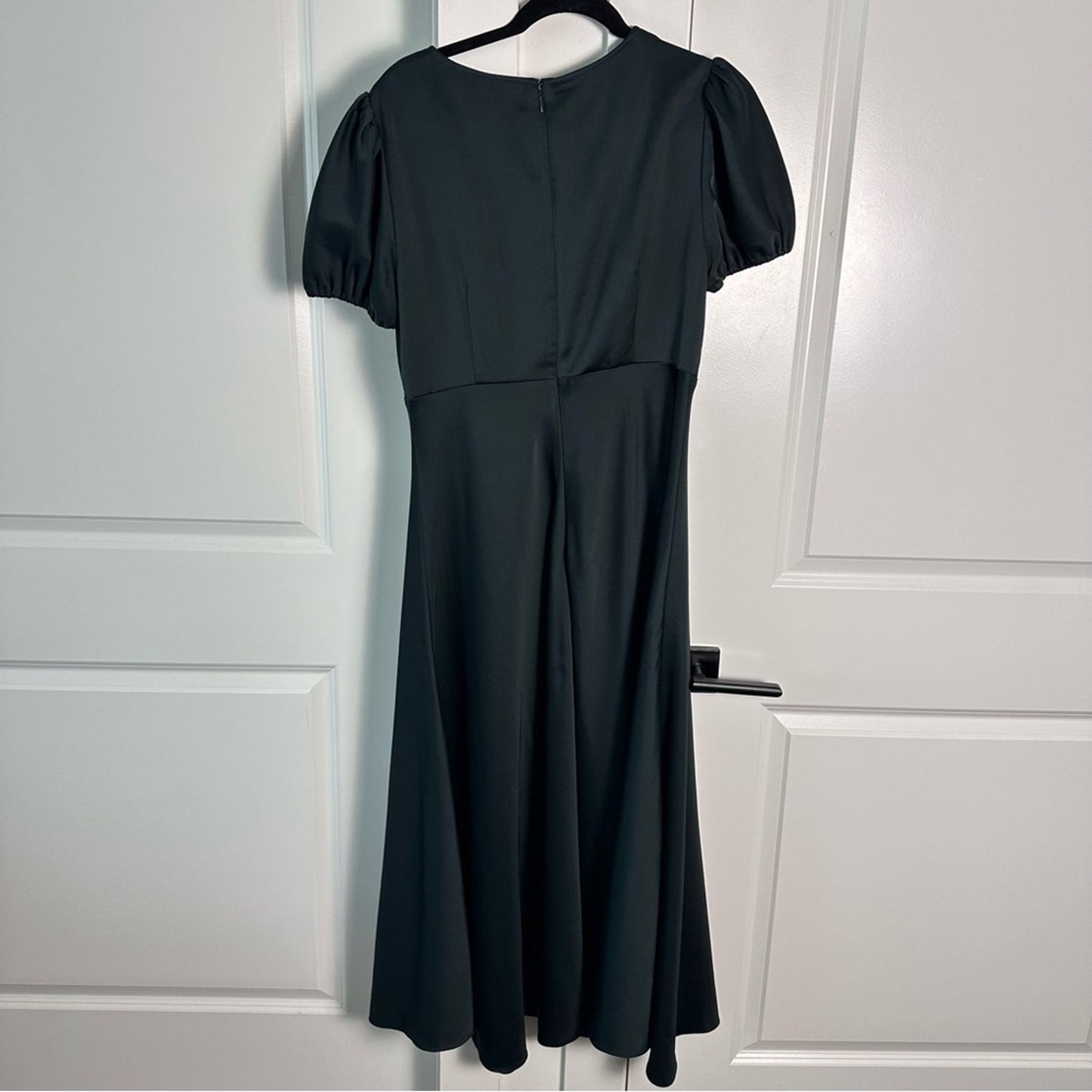 Sachin & Babi (12) “Shelley” Satin Forrest Green Midi Formal Dress- Anthro BHLDN