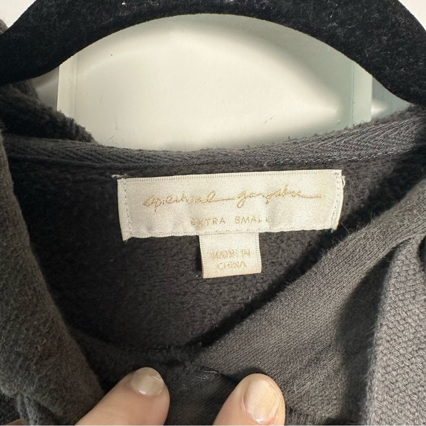 Spiritual Gangster (XS) “Eternal Optimist” Charcoal Gray Motif Hoodie Sweatshirt